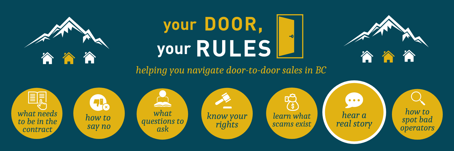 Doortodoor sales a consumer story Consumer Protection BC